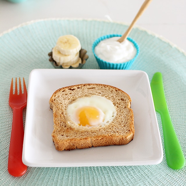 Eggs in a basket breakfast