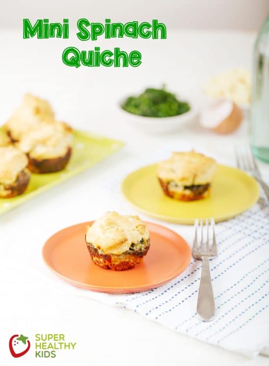 Mini Spinach Quiche with Text