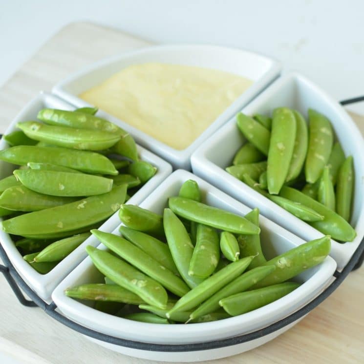 sugar snap peas and honey mustard