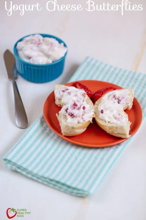 Yogurt Cheese Butterflies Recipe. Have you tried homemade yogurt cheese! It's almost like a science project for my kids!