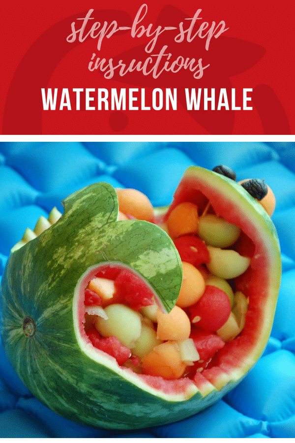 step by step instructions to make a watermelon whale for your next party