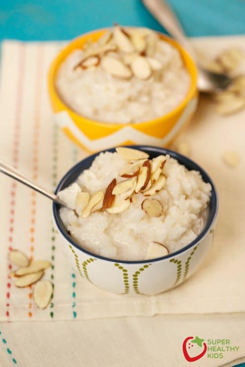 Almond Coconut Rice Pudding. Dessert that leaves you feeling satisfied and not sick!