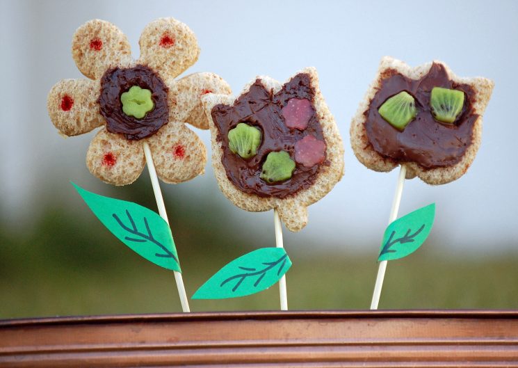 flower snacks with whole grain flour