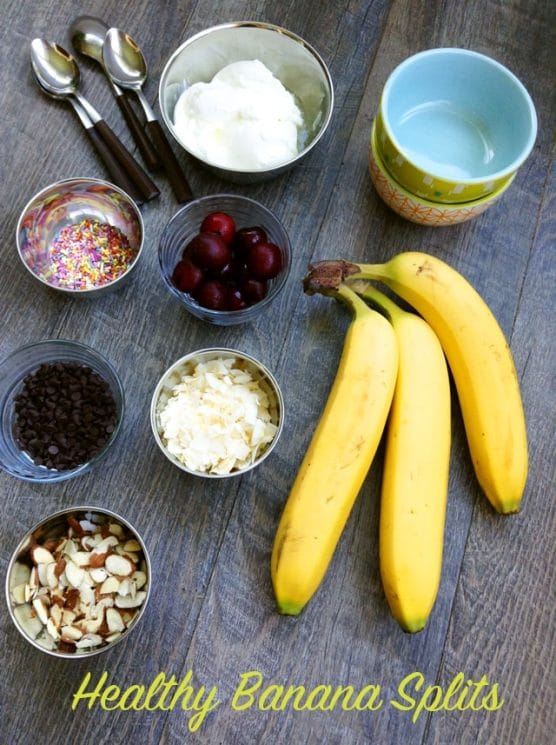 Healthy Banana Splits. Turn a traditionally-decadent dessert into a healthful snack with whole milk yogurt, fruit, seeds and dark chocolate chips!