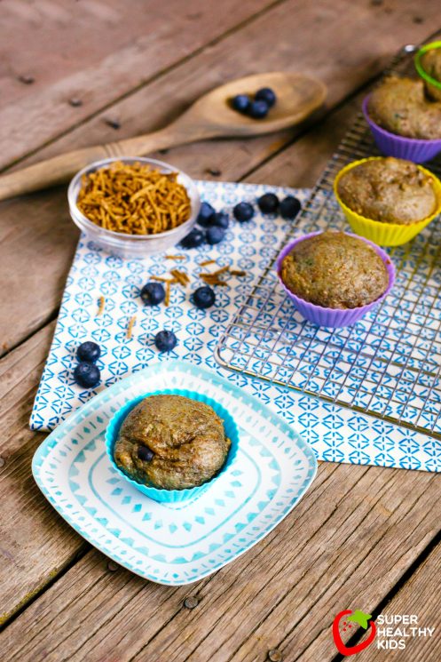 Blueberry Bran Muffins. Packed with nutrition and delicious flavor. www.superhealthykids.com