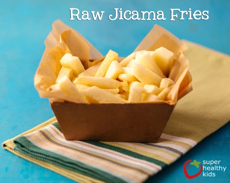 Jicama Fries. Easy, no-bake, raw fries! We love this snack because it's easy PLUS it's good for kids
