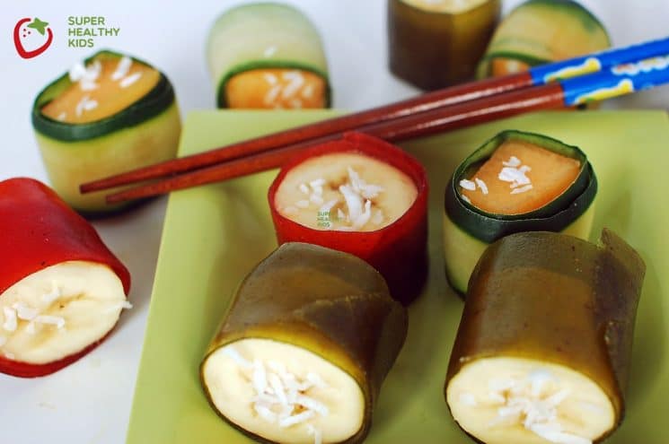 Party Food: Fruit Sushi. These make a great after-school snack!