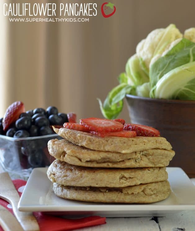 Fluffy Cauliflower Pancakes. Make your kids favorite food & increase vitamin C, fiber, and antioxidants!