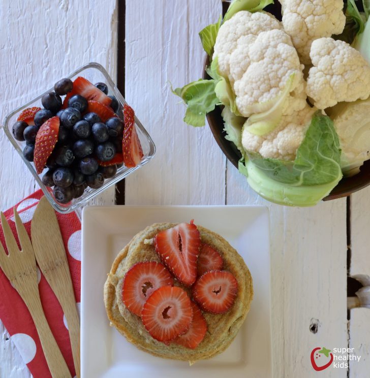 Fluffy Cauliflower Pancakes. Make your kids favorite food & increase vitamin C, fiber, and antioxidants!
