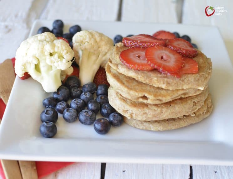 Fluffy Cauliflower Pancakes. Make your kids favorite food & increase vitamin C, fiber, and antioxidants!