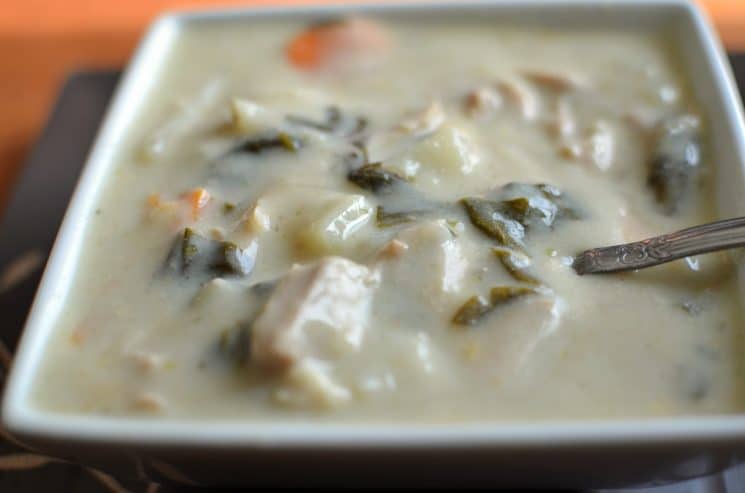 Crockpot Creamy Chicken Spinach Soup Recipe. Creamy Crockpot Soup! Simple and full of the vegetables your kids need at the end of the day.