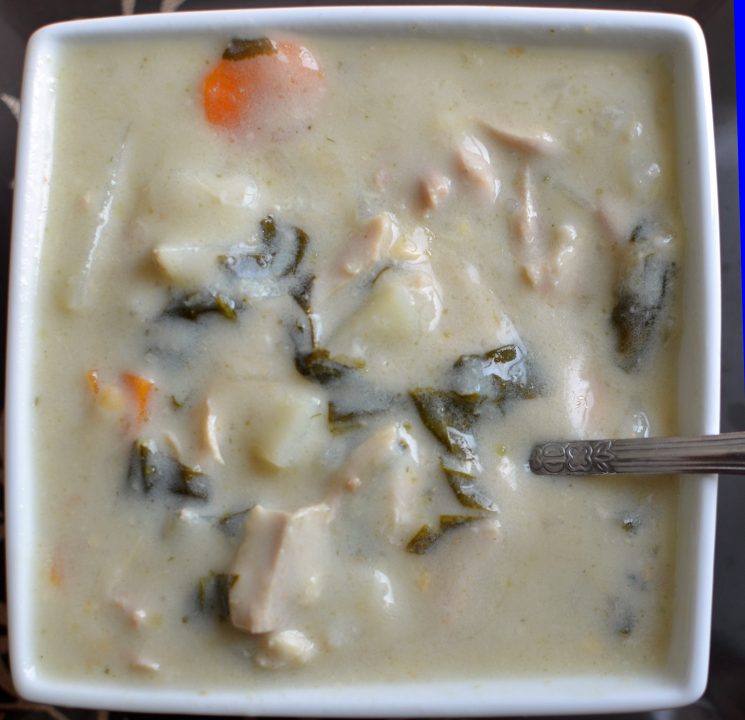 Crockpot Creamy Chicken Spinach Soup Recipe. Creamy Crockpot Soup! Simple and full of the vegetables your kids need at the end of the day.