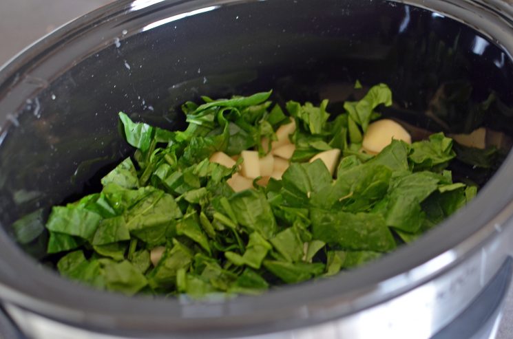 Crockpot Creamy Chicken Spinach Soup Recipe. Creamy Crockpot Soup! Simple and full of the vegetables your kids need at the end of the day.