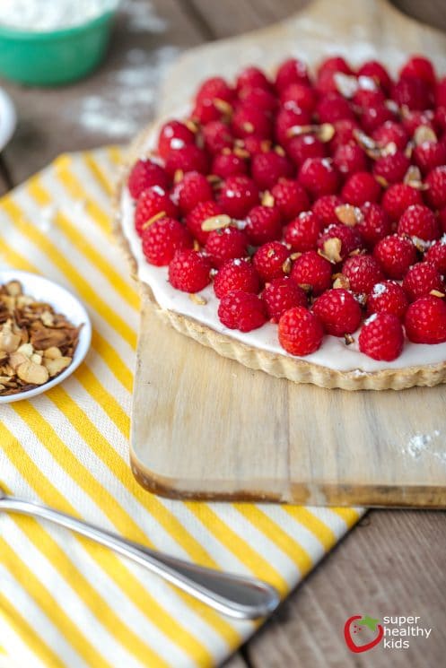 Raspberry Almond Tart. Have fun with this one! Use our crust recipe and then try any topping you like!