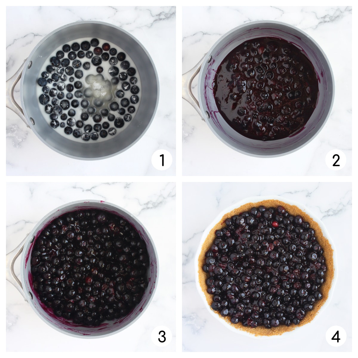 How to make fresh blueberry pie.