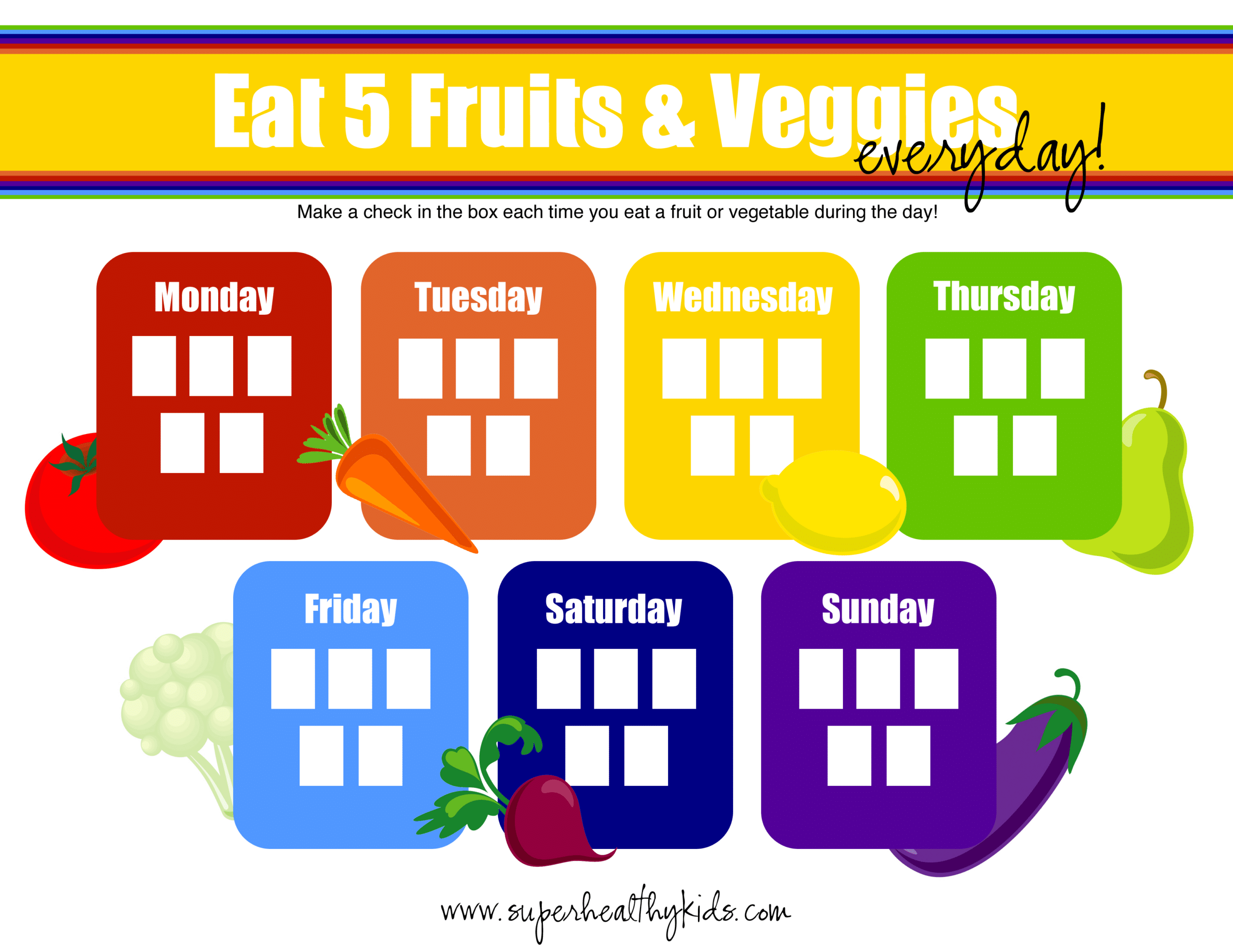 Fruit And Vegetable Challenge Chart