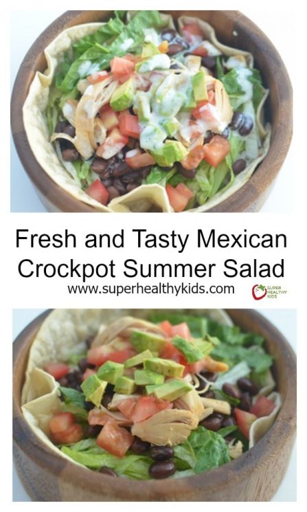 Fresh and Tasty Mexican Crockpot Summer Salad. Turn a quick salad into your kids favorite dinner!