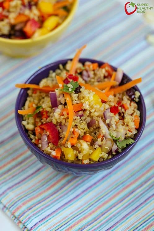 Summer Quinoa Salad. Fresh, packed with nutrition and can be a main dish or a side! www.superhealthykids.com