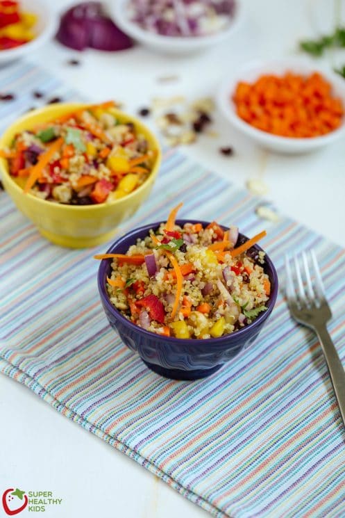 Summer Quinoa Salad. Fresh, packed with nutrition and can be a main dish or a side! www.superhealthykids.com