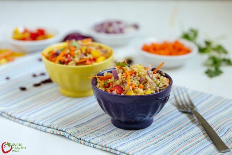 Summer Quinoa Salad. Fresh, packed with nutrition and can be a main dish or a side! www.superhealthykids.com