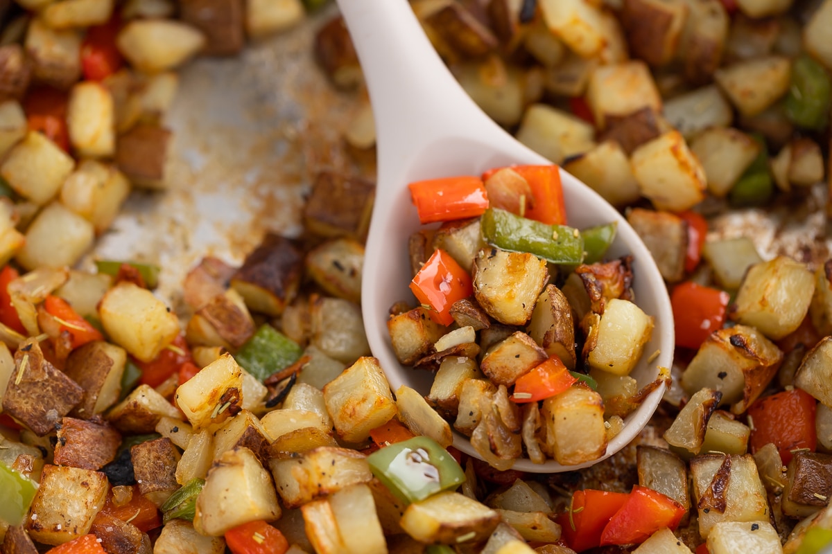 Crispy Skillet Potatoes with Sweet Peppers