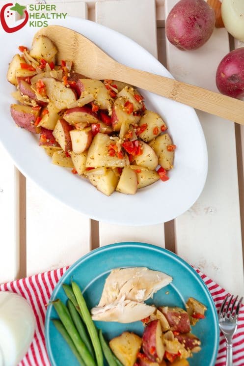 Crockpot Italian Potatoes- Easy Dinner! This is my go-to dinner on busy weeknights!