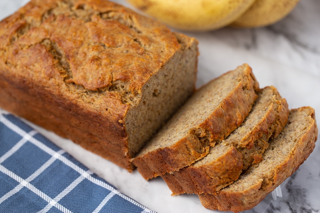 Banana bread is delicious, and easy to make. 