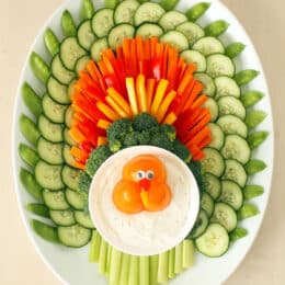 Vegetable shapes that look like a turkey to make a turkey vegetable tray