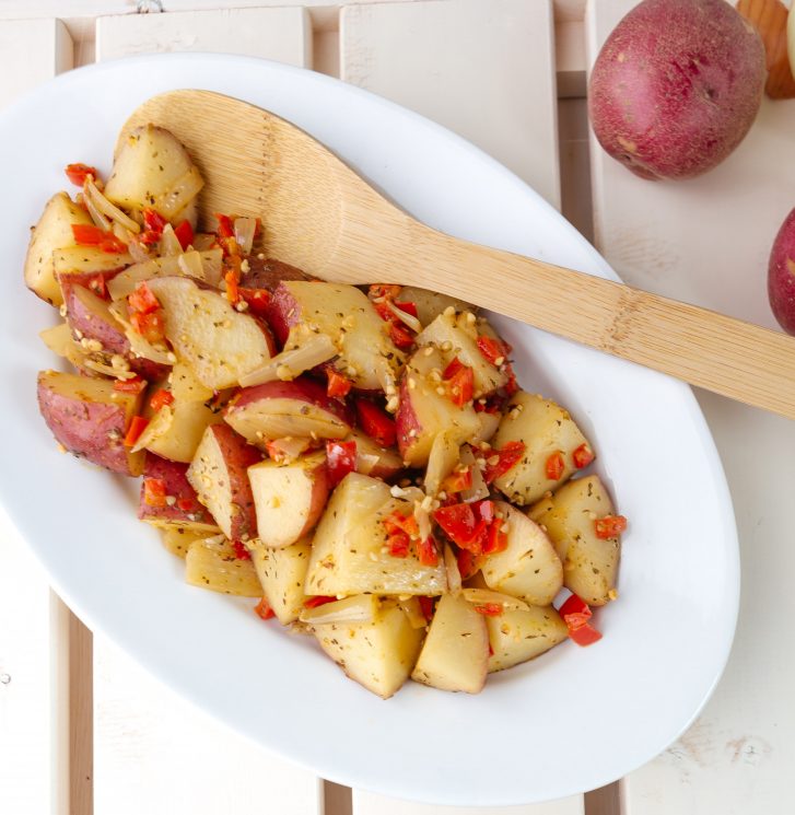 Crockpot Italian Potatoes- Easy Dinner! This is my go-to dinner on busy weeknights!