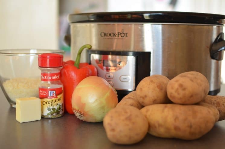 Crockpot Italian Potatoes- Easy Dinner! This is my go-to dinner on busy weeknights!