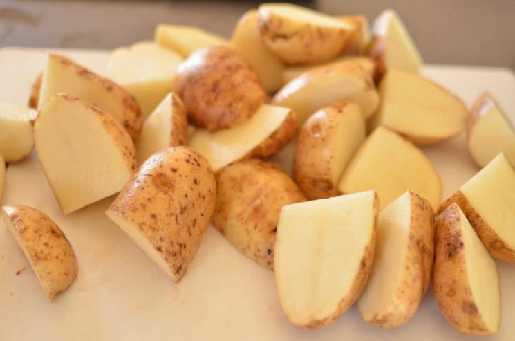 Crockpot Italian Potatoes- Easy Dinner! This is my go-to dinner on busy weeknights!