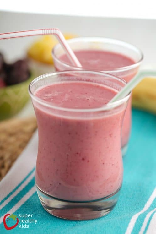 Cherry Pineapple Smoothie for Kids. Smoothies in the winter are a great way to get your vitamins in when most fruits aren't in season.