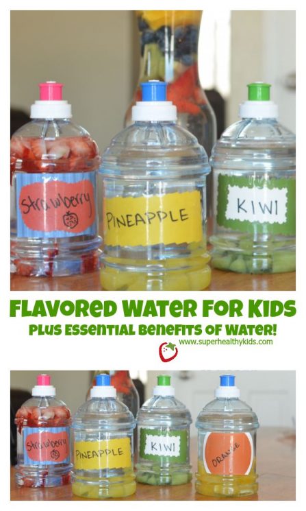 Flavored Water for Kids Plus Essential Benefits of Water! So many parents told us they wanted their kids to drink more water! Check out our ways to make it easy and fun.