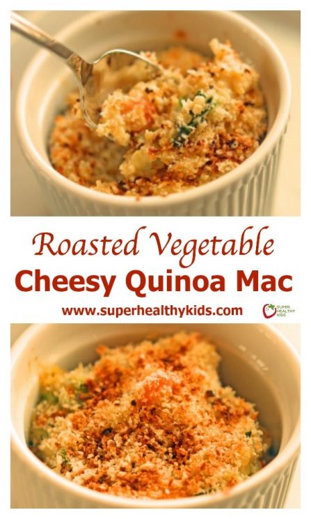 Roasted Vegetable Cheesy Quinoa Mac. Mac 'n Cheese you can feel good about!