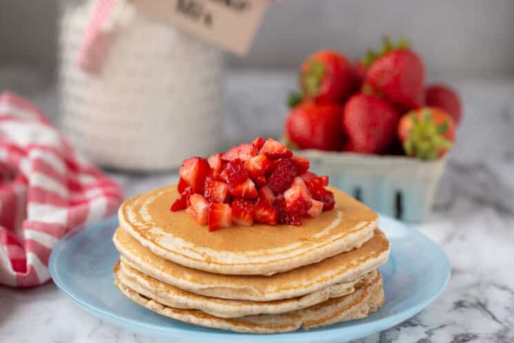 fresh pancakes made from homemade mix