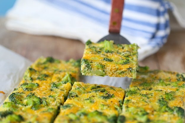 Broccoli and Zucchini Egg Bars