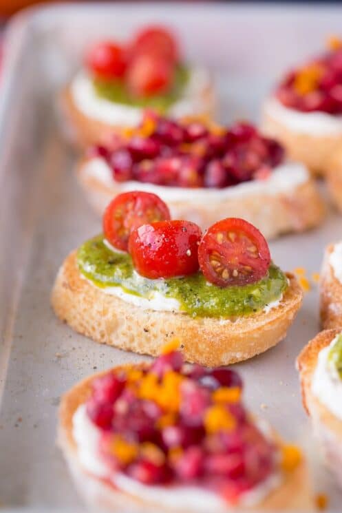 Red and Green Festive Bruschetta