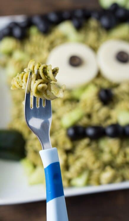 Simple Halloween Frankenstein Pasta