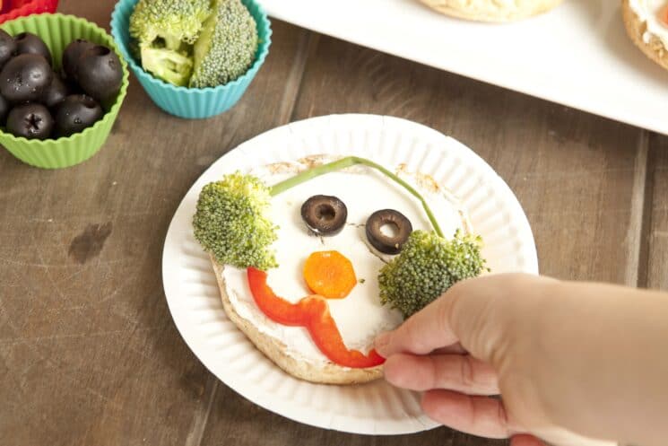 food craft the snowman bagel