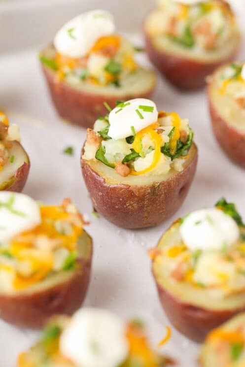 Irish Potato Bites for kids, potatoes with sour cream and cheese