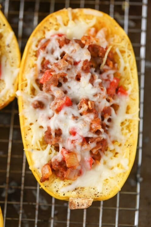 The kids will love this Italian Baked Spaghetti Squash