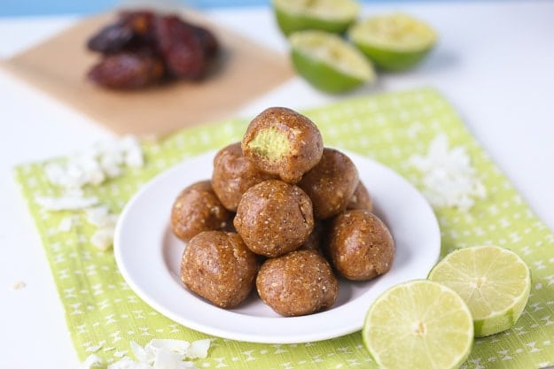 Key Lime Energy Bites with lime filling!