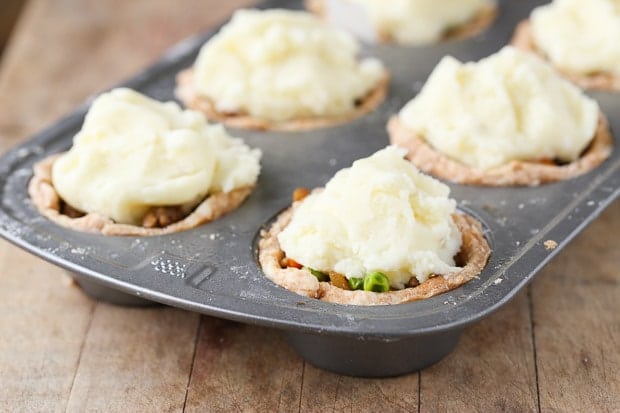 Making Mini Shepherd's Pies at home, preparation