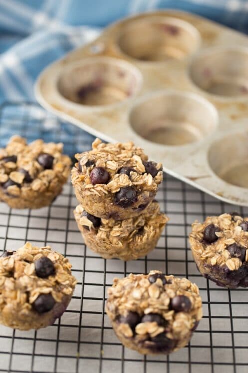 Baked Blueberry Oatmeal Cups for kids