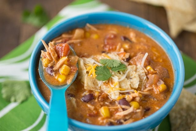 Creamy Enchilada Soup with chicken