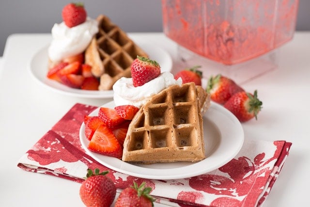 Mini Waffle Sandwiches with Strawberries