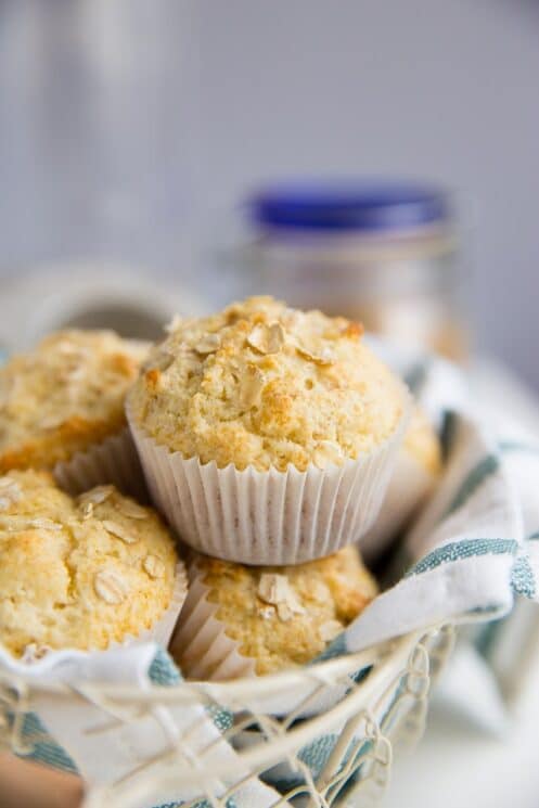 Whole Grain Maple and Brown Sugar Oatmeal Muffins