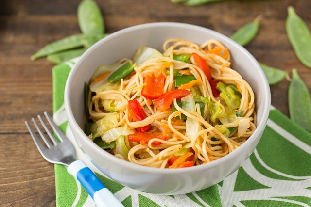 Veggie Stuffed Chow Mein Bowls for kids