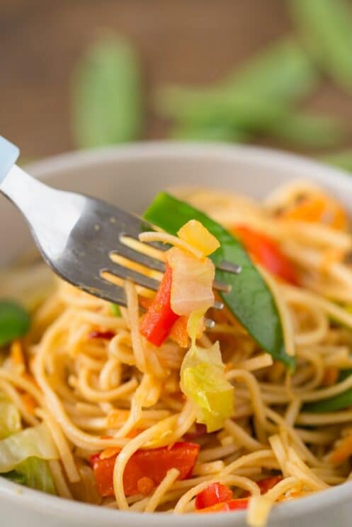 Veggie Stuffed Chow Mein Bowls