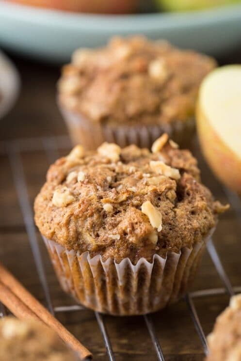 healthy fall recipes, apple muffins